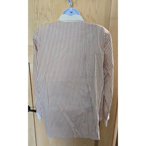 Vintage Red & White Striped Button-Down Shirt Embroidered Accents granny core - Picture 5 of 11